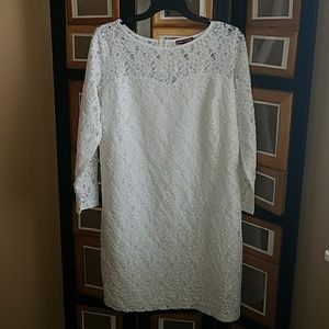 Elegant white lace dress